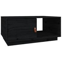 Salontafel 80x50x35,5 cm massief grenenhout zwart - thumbnail