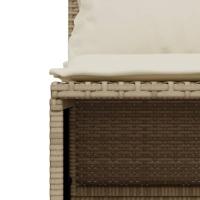 4-delige Loungeset met kussens poly rattan beige - thumbnail
