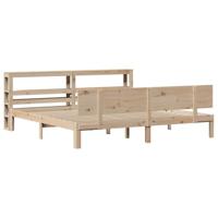 Bedframe met hoofdbord massief grenenhout 180x200 cm - thumbnail