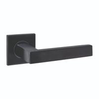 Intersteel DeurklinkQ 05 op vierkant rozet zwart - 1323.103502 - thumbnail