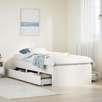 Bedframe zonder matras met lades grenenhout wit 90x190 cm - thumbnail