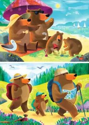 Ravensburger legpuzzel berenfamilie vakantie - 2x24st. - thumbnail