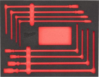 Milwaukee vervangende foam inlay voor t-dopsleutel set met cardangewricht | 10-delig - 4932499296