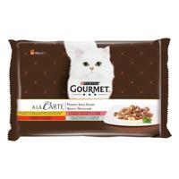 GOURMET A la Carte Chicken, Trout, Beef, and Fish - nat kattenvoer - 4 x 85 g - thumbnail