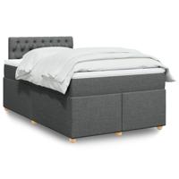 Boxspring met matras stof donkergrijs 140x190 cm - thumbnail