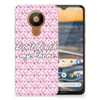 Nokia 5.3 Silicone-hoesje Flowers Pink DTMP - thumbnail