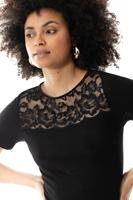 Wollen Thermoshirt korte mouw dames - Kant - Wool Love - Luxe en chique thermo ondershirt - thumbnail