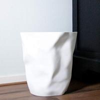 QUVIO Prullenbak gekreukt design wit - thumbnail