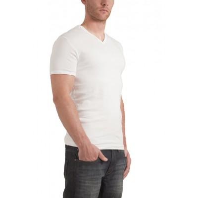 Garage Semi Bodyfit T-shirt V-neck Basic T-shirts White Garage Semi Bodyfit T-shirt V-neck Basic T-shirts White