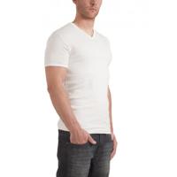 Garage Semi Bodyfit T-shirt V-neck Basic T-shirts White - thumbnail