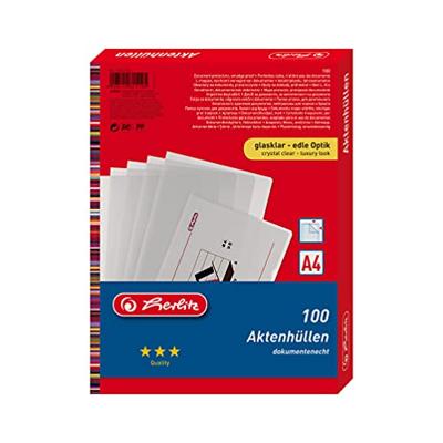 Herlitz Zichttassen 10843746 DIN A4 PP 0.11 mm Glas (helder) 10843746 100 stuk(s)