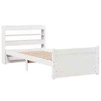Bedframe met hoofdeinde zonder matras 100x200 cm wit - thumbnail