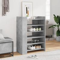 VidaXL Schoenenkast 74,5x37,5x100 cm bewerkt hout betongrijs - thumbnail