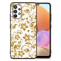 Samsung Galaxy A32 4G | A32 5G Enterprise Editie Bloemen Hoesje Gouden Bloemen - thumbnail
