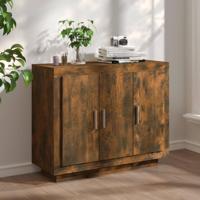 Dressoir 92x35x75 cm bewerkt hout gerookt eikenkleurig - thumbnail
