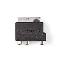 Nedis schakelbare Scart adapter 3x RCA + S-Video - thumbnail