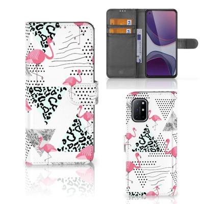 OnePlus 8T | Telefoonhoesje | Met pasjeshouder | Flamingo Triangle