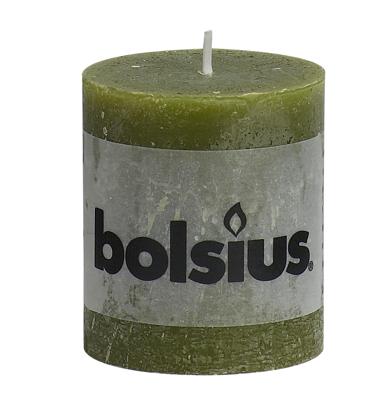 Bolsius Rustiek Stompkaars 80/68 Olijfgroen (1st) Bolsius Rustiek Stompkaars 80/68 Olijfgroen (1st)
