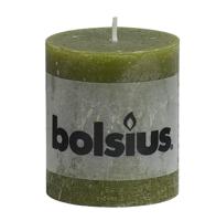 Bolsius Rustiek Stompkaars 80/68 Olijfgroen (1st) - thumbnail
