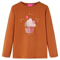 VidaXL Kindershirt met lange mouwen 92 cognackleurig - thumbnail