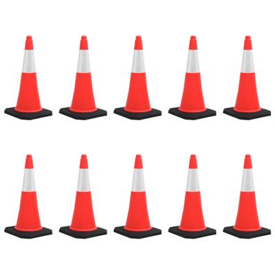 VidaXL Verkeerskegels met zware basis 10 st reflecterend 75 cm