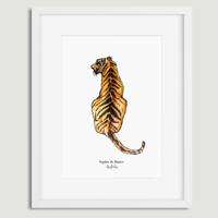 Aquarel poster tijger illustratie door Sophie de Ruiter - thumbnail