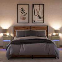 Nachtkastjes met LED-verlichting 2 st bewerkt hout sonoma eiken - thumbnail