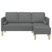 Bankstel met kussen Donkergrijs Polyester - thumbnail