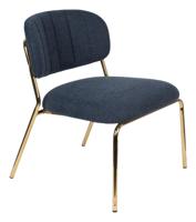ZILT Fauteuil 'Kolten' kleur Goud/Donkerblauw - thumbnail
