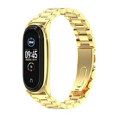 Metalen schakelarmband voor Xiaomi Mi Band 3/4/5/6/7 - Goud Metalen schakelarmband voor Xiaomi Mi Band 3/4/5/6/7 - Goud