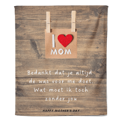 Fleecedeken Moederdag - I Love Mom - Pillow Buddies