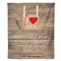 Fleecedeken Moederdag - I Love Mom - Pillow Buddies - thumbnail