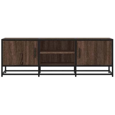 Tv-meubel 120x35x41 cm bewerkt hout metaal bruin eikenkleur