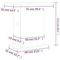 VidaXL Aquariumstandaard 75x36x72,5 cm bewerkt hout wit - thumbnail