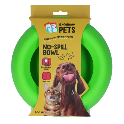 Excellent Pets No-Spill Bowl 800ml Groen M Excellent Pets No-Spill Bowl 800ml Groen M