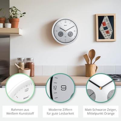 Mebus 52826 Wandklok Zendergestuurd 26 cm x 42 mm Wit