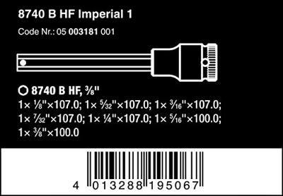 Wera 8740 B HF Imperial 1 Zyklop Bitdoppen set binnenzeskant, met vasthoudfunctie, 3/8"-aandrijving, 7-delig - 1 stuk(s) - 05003181001 - thumbnail