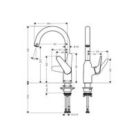 Hansgrohe Focus M42 ééngreeps keukenmengkraan 220, rvs look - thumbnail