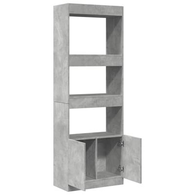 Hoge kast 63x33x180 cm bewerkt hout betongrijs