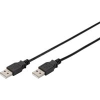 Digitus AK-300101-018-S USB-kabel USB 2.0 USB-A stekker, USB-A stekker 1.80 m Zwart Afgeschermd (dubbel) - thumbnail