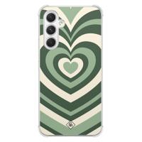 Samsung Galaxy A15 shockproof hoesje - Groen hart swirl - thumbnail