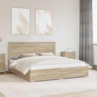 Bedframe met lade met hoofdeinde met opslag Bewerkt hout - thumbnail
