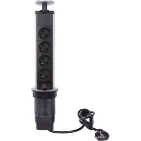 Perel inbouwcontactdoos met 4 stopcontacten, voor België