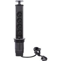 Perel inbouwcontactdoos met 4 stopcontacten, voor België - thumbnail