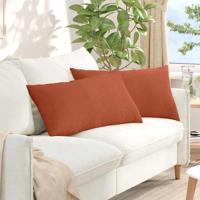 VidaXL Sofa kussens 2 stuks rood-oranje 80 x 40 cm cordstof - thumbnail