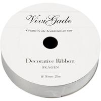 Creativ Company Cadeaulint, b: 18 mm, matt, zilver, 25 m/ 1 rol - thumbnail