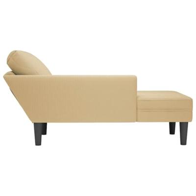 Chaise longue met kussen corduroy stof lichtgroen grijs Chaise longue met kussen corduroy stof lichtgroen grijs