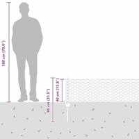 VidaXL Hek met paal zilver 0,4 x 50 m staal - thumbnail