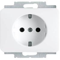 Wandcontactdoos 1-voudig met randaarde inbouw studiowit - thumbnail