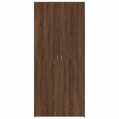 Schoenenkast met plank Bruin 80 x 35.5 x 180 cm Bewerkt hout